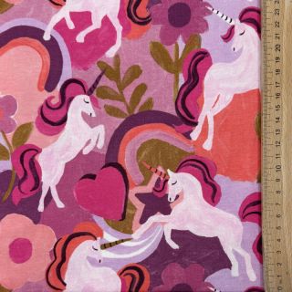 Tricot Unicorns mauve digital print