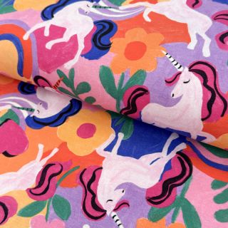 Tricot Unicorns multicolour digital print
