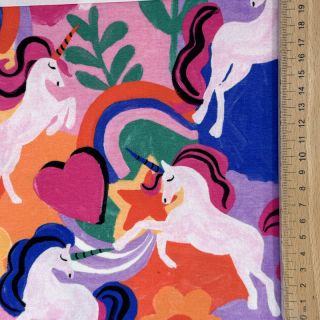 Tricot Unicorns multicolour digital print