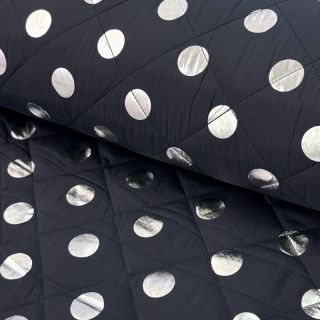 Material textil matlasat FOIL Dot navy