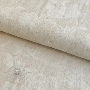 Țesătură din bumbac cu in JACQUARD Flowers natural