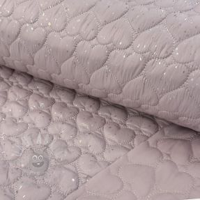 Material textil matlasat FOIL Hearts dark powder
