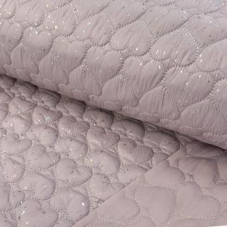Material textil matlasat FOIL Hearts dark powder