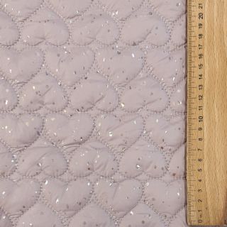 Material textil matlasat FOIL Hearts dark powder