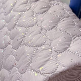 Material textil matlasat FOIL Hearts dark powder