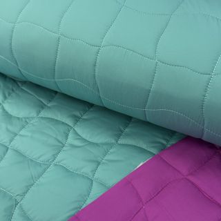 Material textil matlasat Graphic square cyan cerise