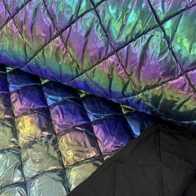 Material textil matlasat FOIL Rainbow multi