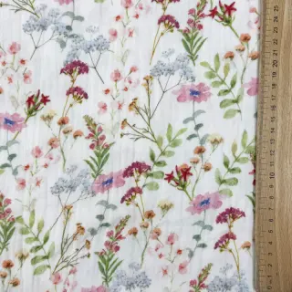 Mușelină Flower Sabrina white digital print