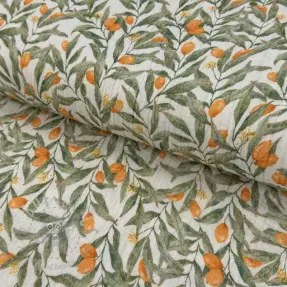 Mușelină Leaves off white digital print