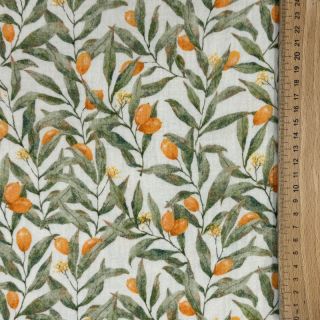 Mușelină Leaves off white digital print