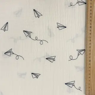 Mușelină EMBROIDERY Paper plane natural