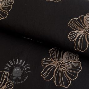 Viscoză cu in EMBROIDERY Flower Maya black