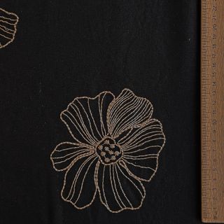 Viscoză cu in EMBROIDERY Flower Maya black