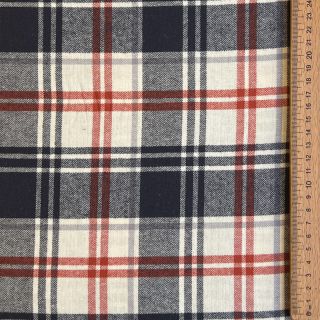 Țesătură din bumbac YARN DYED CHECK BRUSHED navy brick