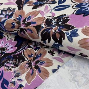 Jerse trening Flowers Mici ecru digital print