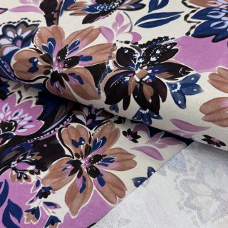 Jerse trening Flowers Mici ecru digital print