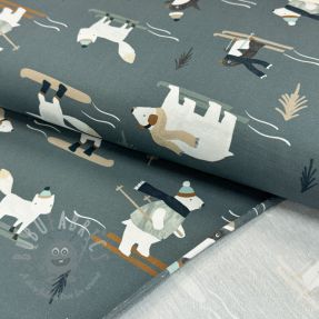 Jerse trening Winter animals sage digital print
