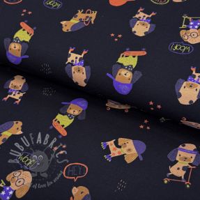 Tricot Dogs navy digital print