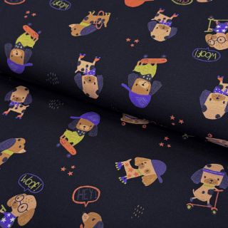 Tricot Dogs navy digital print