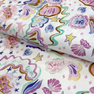 Tricot Shells white digital print