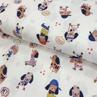 Tricot Dogs white digital print