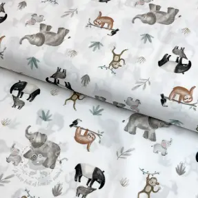 Țesătură din bumbac Safari off white digital print