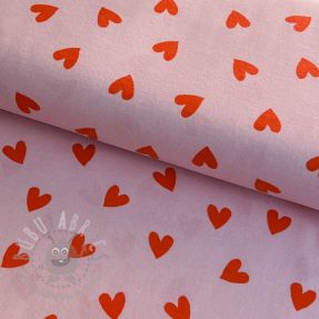 Țesătură din bumbac FLANNEL Hearts pink