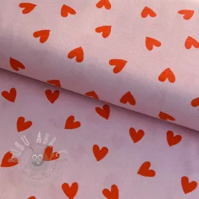 Țesătură din bumbac FLANNEL Hearts pink