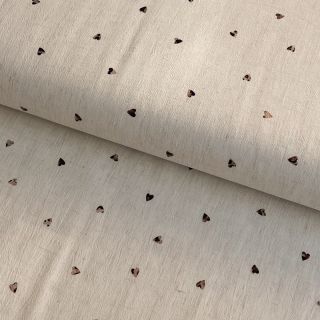 Viscoză cu in FOIL Hearts ecru