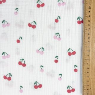 Mușelină Fruits cherry white