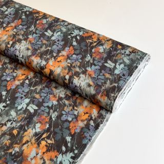 Viscoză SATIN Flowie Kin black digital print