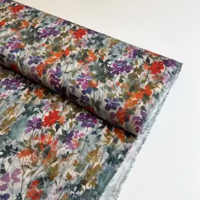 Viscoză SATIN Flowie Kin off white digital print