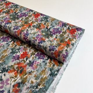 Viscoză SATIN Flowie Kin off white digital print