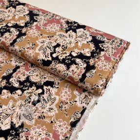 Viscoză SATIN Flowie Noe black digital print