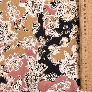 Viscoză SATIN Flowie Noe black digital print