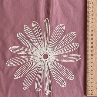 Țesătură din bumbac EMBROIDERY Flowie mauve