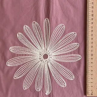 Țesătură din bumbac EMBROIDERY Flowie mauve