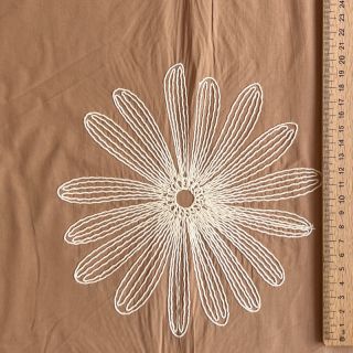 Țesătură din bumbac EMBROIDERY Flowie cinnamon