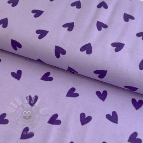 Țesătură din bumbac FLANNEL Hearts lavender