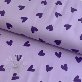 Țesătură din bumbac FLANNEL Hearts lavender