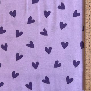 Țesătură din bumbac FLANNEL Hearts lavender