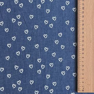 Țesătură din bumbac JEANS Hearts