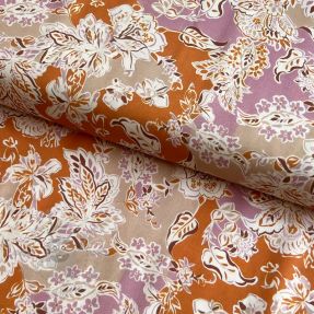 Viscoză SATIN Flowie Noe orange digital print
