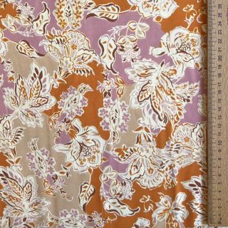 Viscoză SATIN Flowie Noe orange digital print