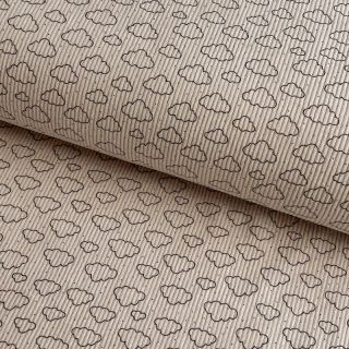 Catifea raiată STRETCH Little clouds light sand