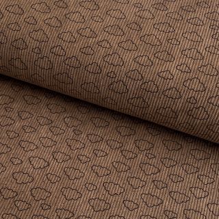 Catifea raiată STRETCH Little clouds taupe