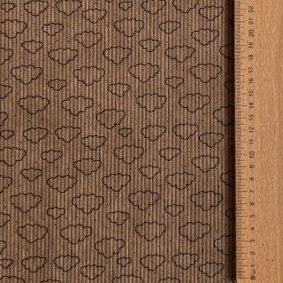 Catifea raiată STRETCH Little clouds taupe