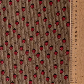 Catifea raiată STRETCH Little strawberries taupe