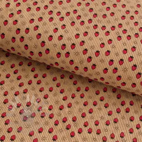 Catifea raiată STRETCH Little strawberries sand