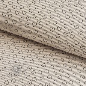Catifea raiată STRETCH Little love light sand